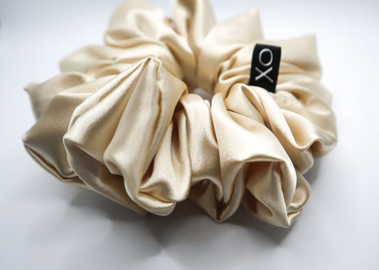 Callie Oversized Scrunchie • Pastel Gold Satin ♡✨