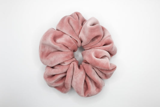 Rose Stretch Velvet Scrunchie in Blush Pink • Oversized or Mini ♡