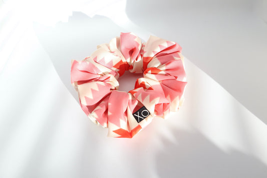 Tribal Aztec Oversized Scrunchie • Peachskin Bold Print ♡🏜️
