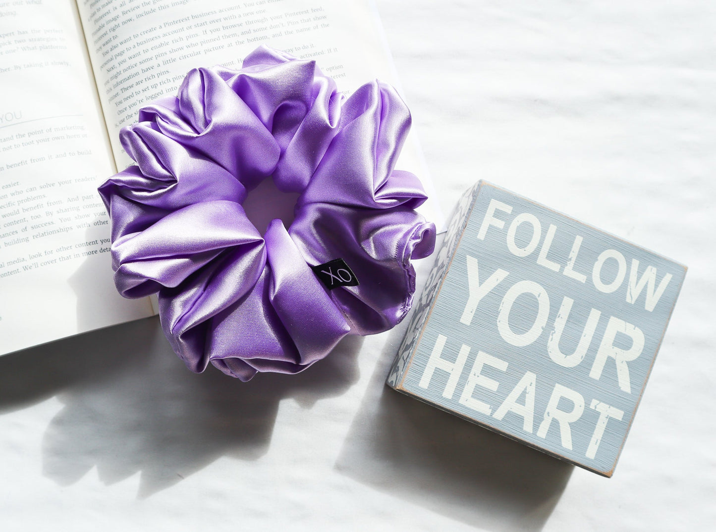 Chloe Oversized Scrunchie • Pastel Lilac Satin ♡💜