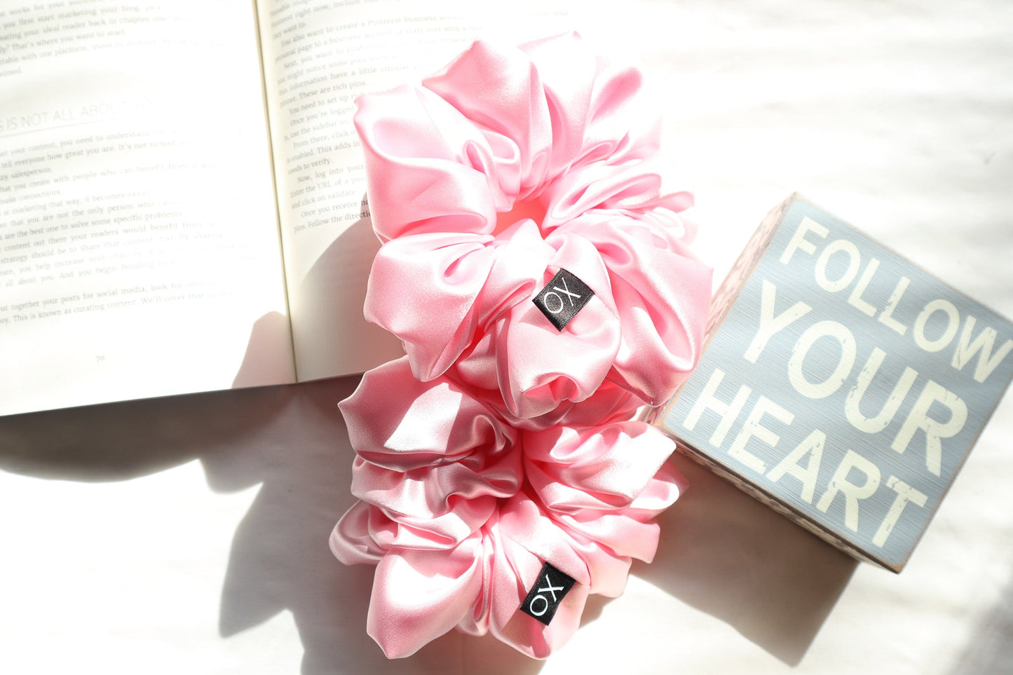 Aspen Oversized Scrunchie • Pastel Pink Satin ♡🌸