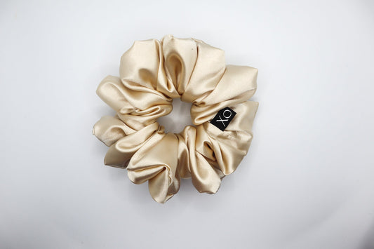 Callie Oversized Scrunchie • Pastel Gold Satin ♡✨