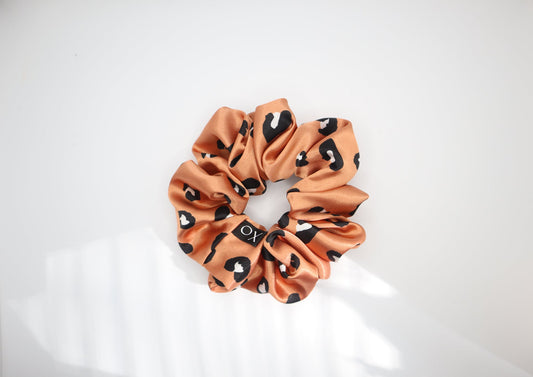 Leo Large Scrunchie • Brown Leopard Print Satin ♡🐆