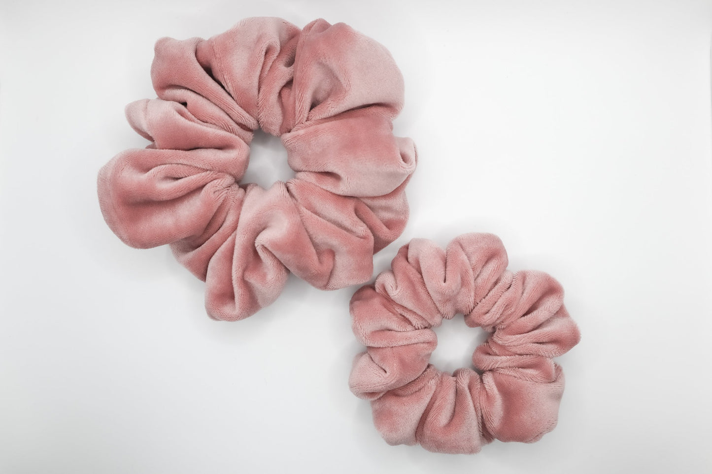 Rose Stretch Velvet Scrunchie in Blush Pink • Oversized or Mini ♡