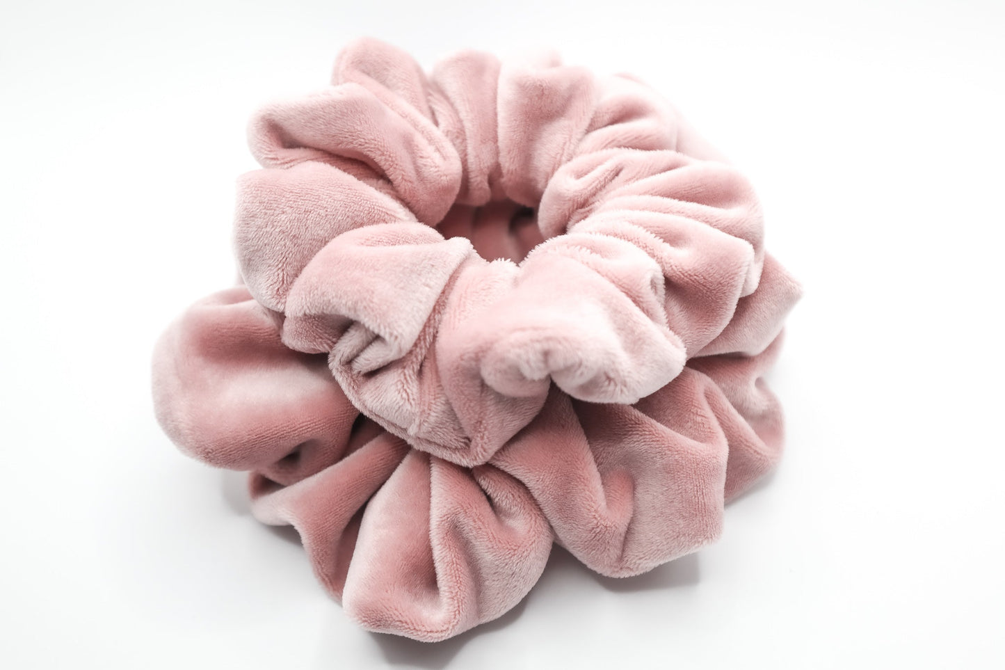 Rose Stretch Velvet Scrunchie in Blush Pink • Oversized or Mini ♡