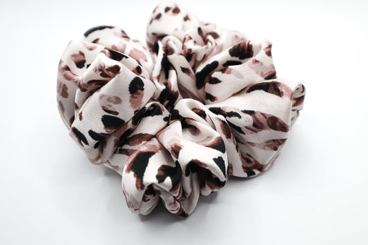 Lennie Oversized Scrunchie • Mauve Leopard Print Satin ♡🐆