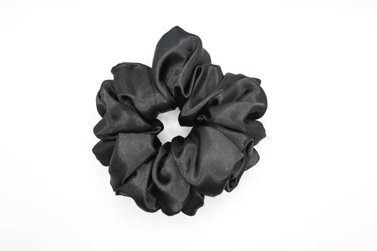 Onyx Oversized Scrunchie • Classic Black Satin ♡🖤