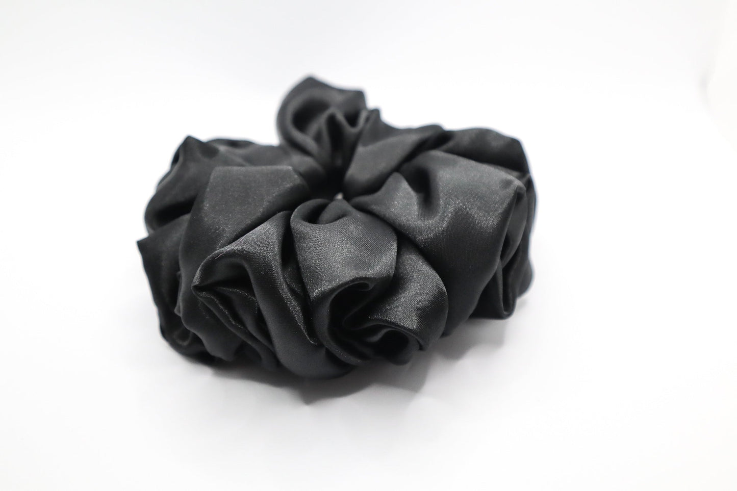 Onyx Oversized Scrunchie • Classic Black Satin ♡🖤