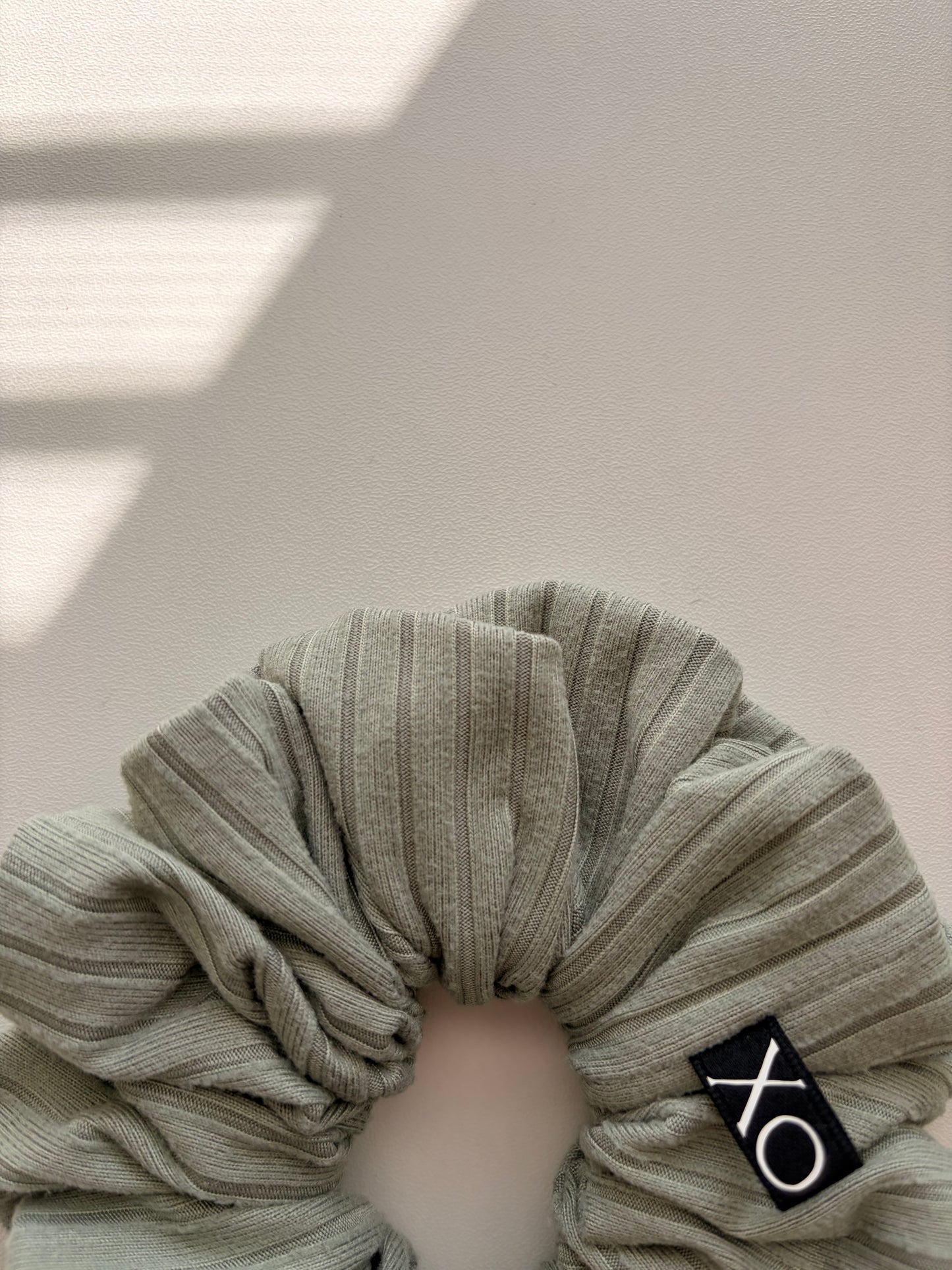 Willow • Oversized or Mini Sage & Beige Ribbed Knit Scrunchies Set of 2 🌿🥐✨