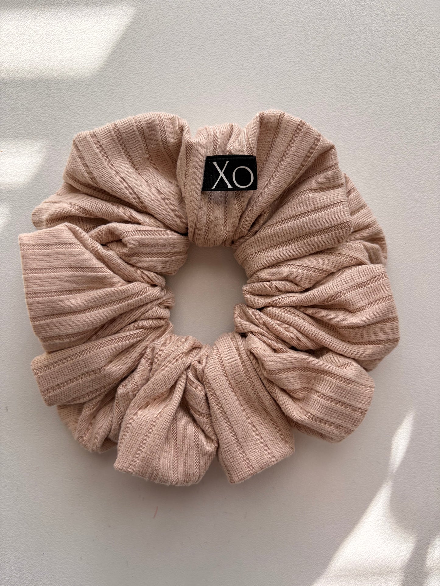 Willow • Oversized or Mini Sage & Beige Ribbed Knit Scrunchies Set of 2 🌿🥐✨