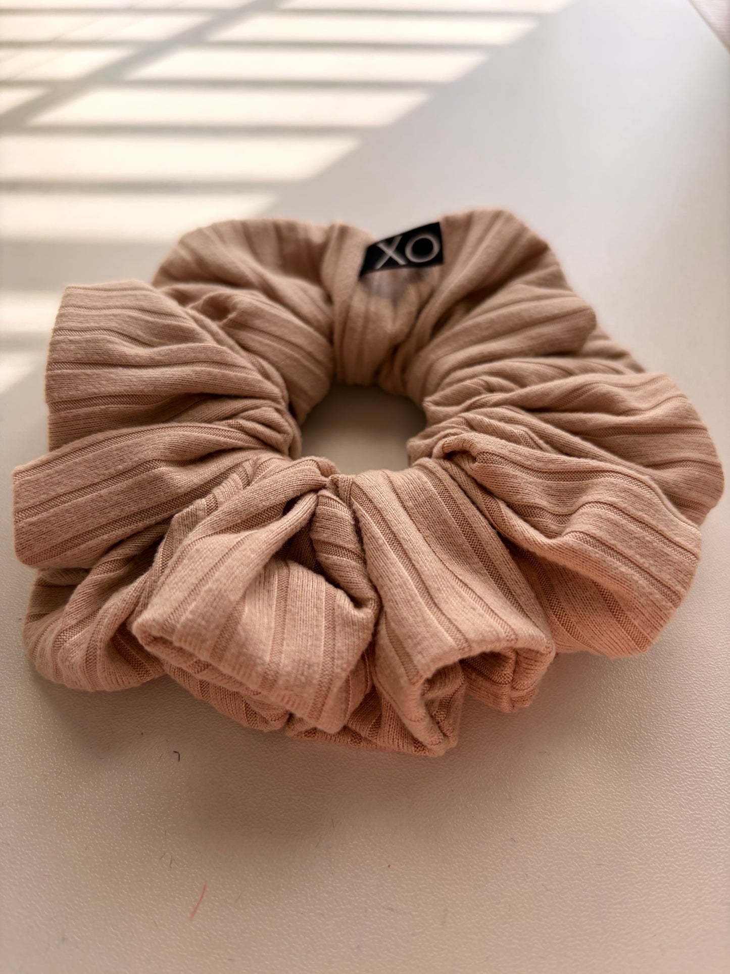 Willow • Oversized or Mini Sage & Beige Ribbed Knit Scrunchies Set of 2 🌿🥐✨
