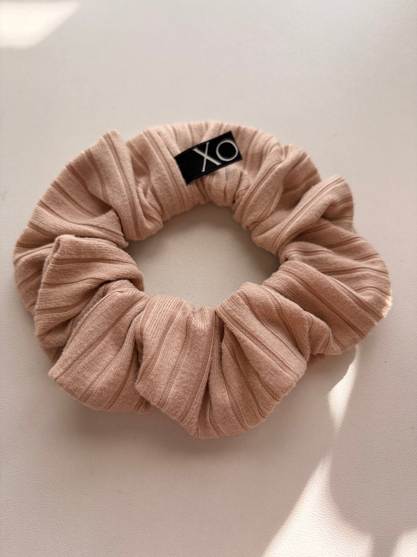 Willow • Oversized or Mini Sage & Beige Ribbed Knit Scrunchies Set of 2 🌿🥐✨