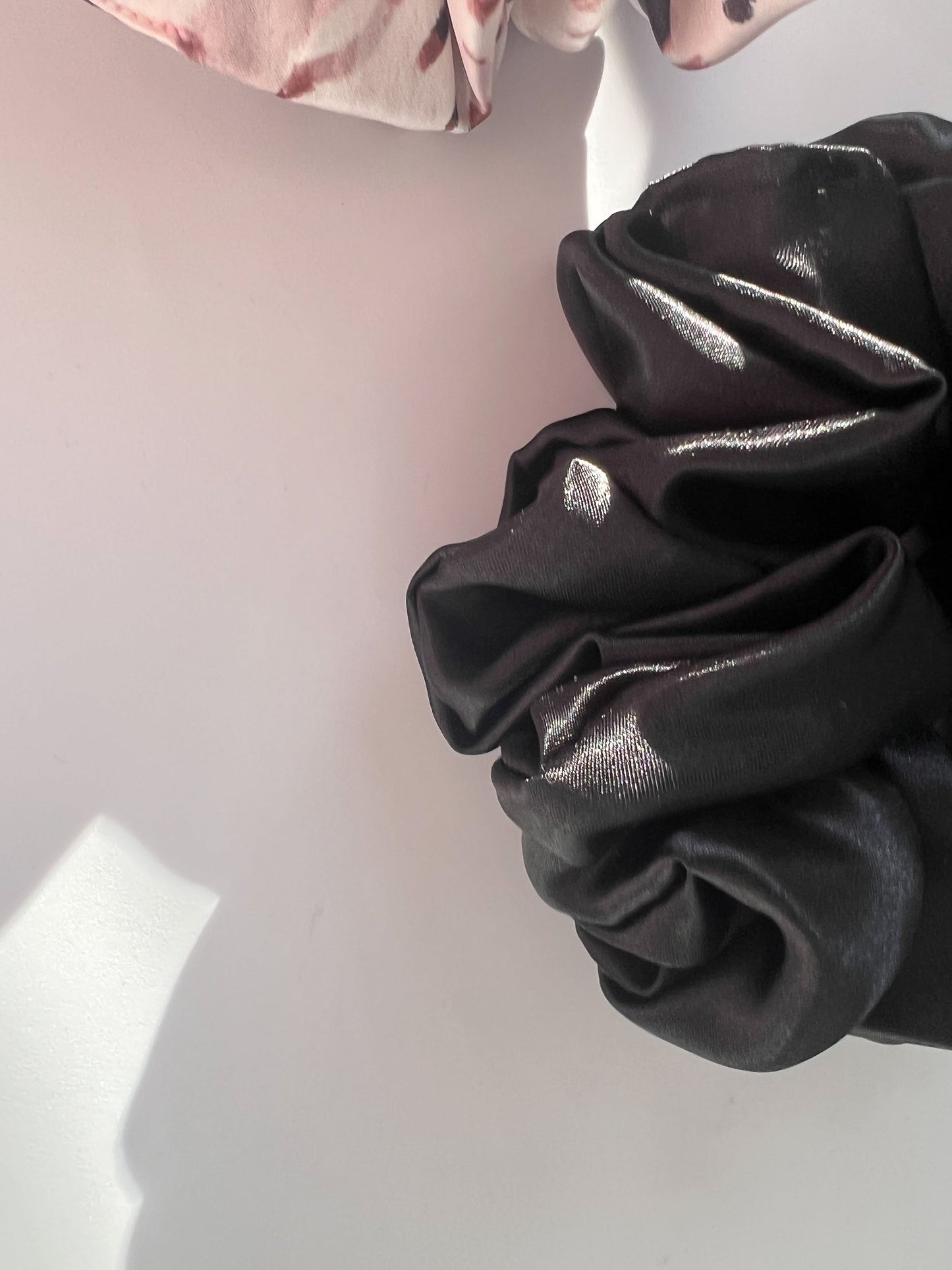 Onyx Oversized Scrunchie • Classic Black Satin ♡🖤