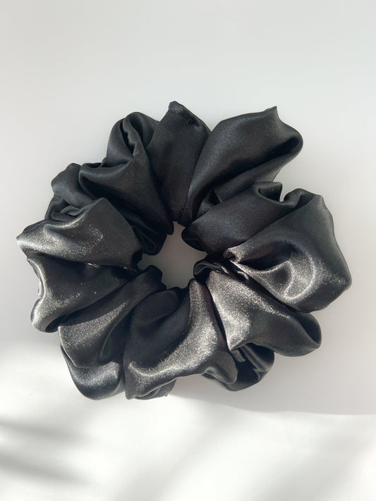 Onyx Oversized Scrunchie • Classic Black Satin ♡🖤