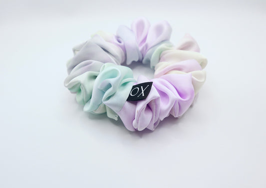 Sunrise Mini Scrunchie • Charmeuse Satin Multi Colored ♡🌞