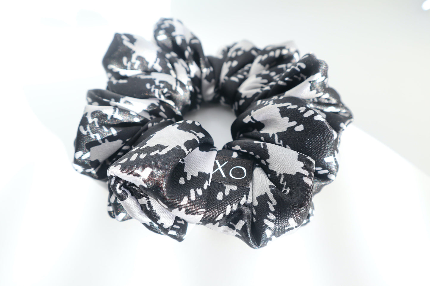 Gingham Oversized Scrunchie • Classic Black & White Satin ♡♟️