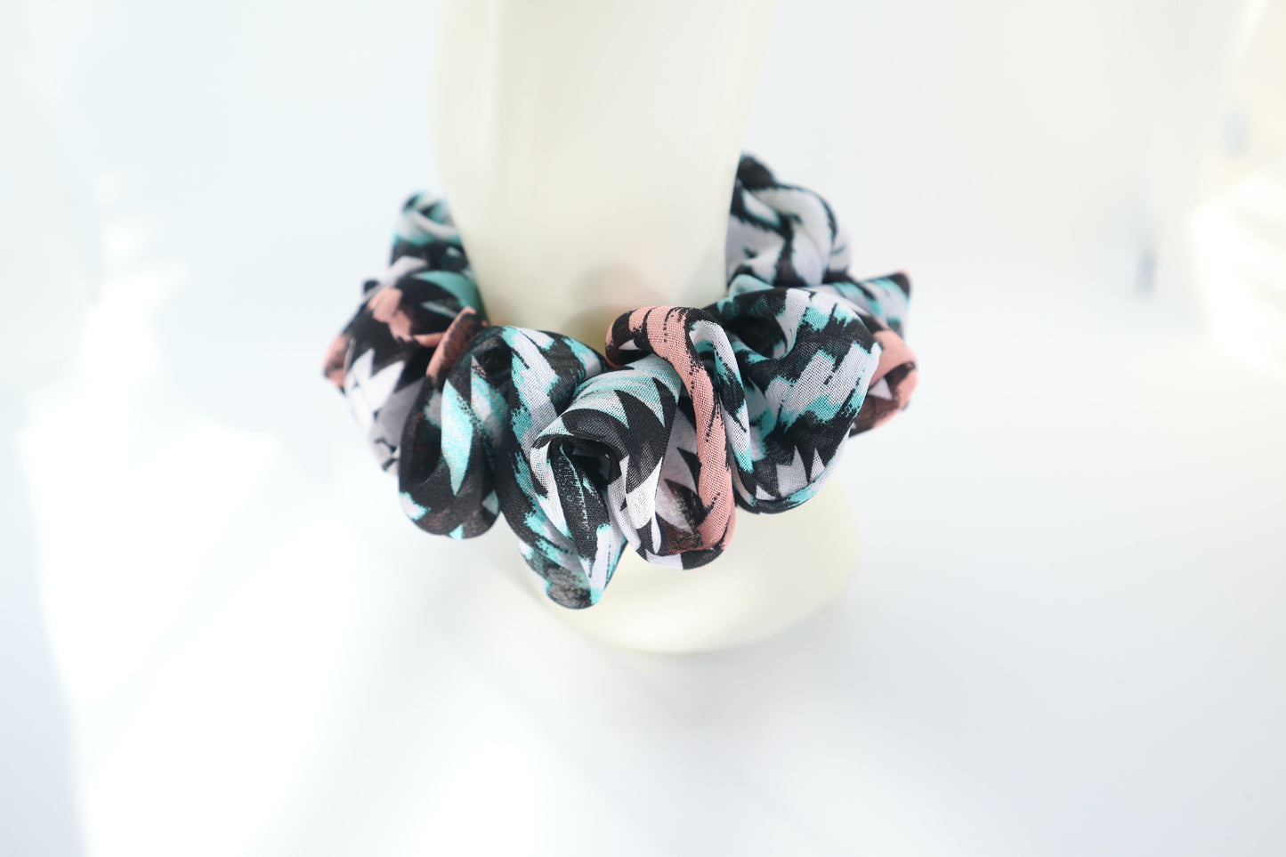 Nova Mini Scrunchie • Multicolor Aztec Charmeuse Satin ♡🏜️