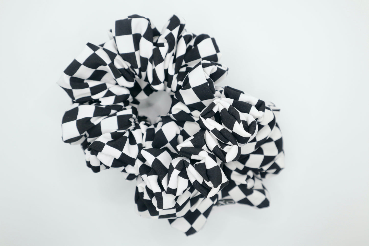 Check Mate Oversized Scrunchie • Black Checkered Peachskin ♡♟️