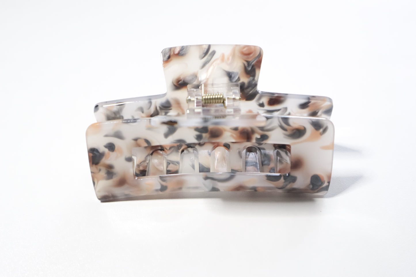 Marble Claw Clip with Black & Brown Speck Swirls • Limited Edition ♡🖤🤎