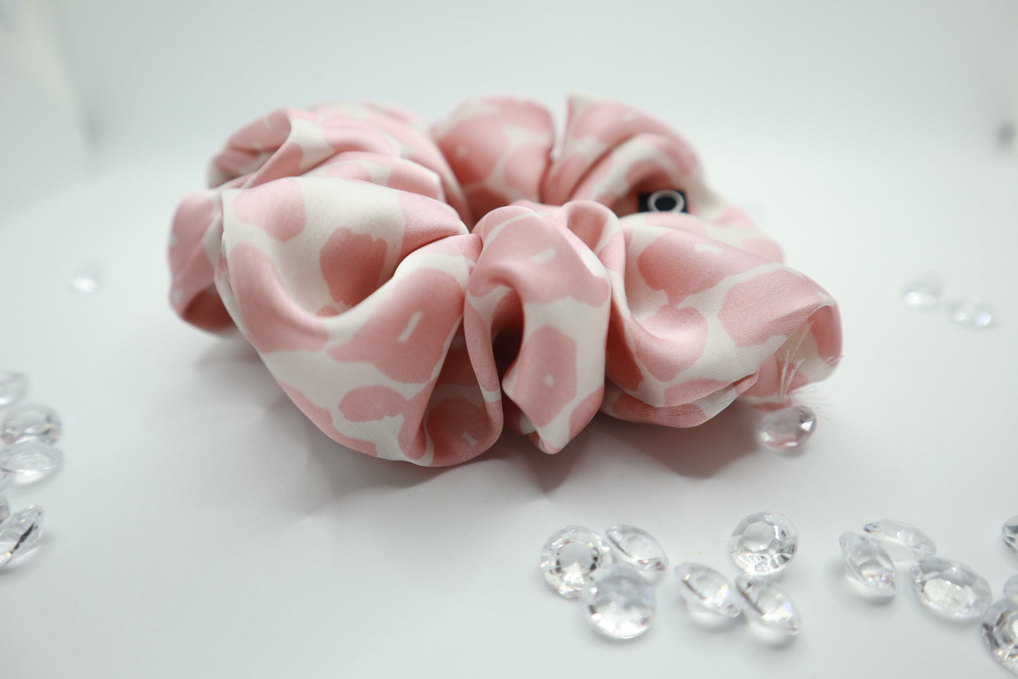 Daisy - Oversized Scrunchie Lightweight Satin Leopard Print in Light Pink 💕✨