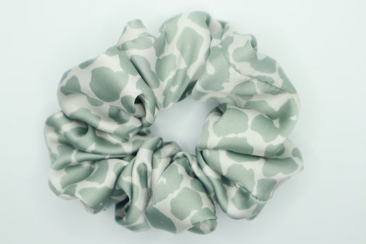 Lolla Leopard – Oversized Scrunchie in Lightweight Satin (Sage Green) 🌿✨
