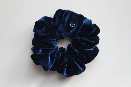 Navy – Navy Blue Velvet Scrunchie • Oversized or Mini ♡🖤