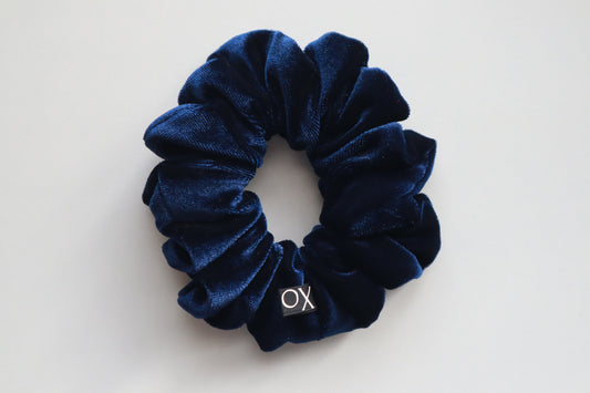 Navy – Navy Blue Velvet Scrunchie • Oversized or Mini ♡🖤