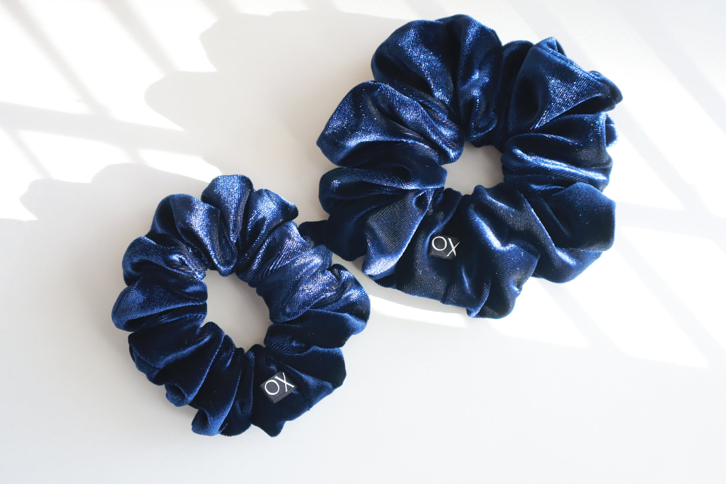 Navy – Navy Blue Velvet Scrunchie • Oversized or Mini ♡🖤