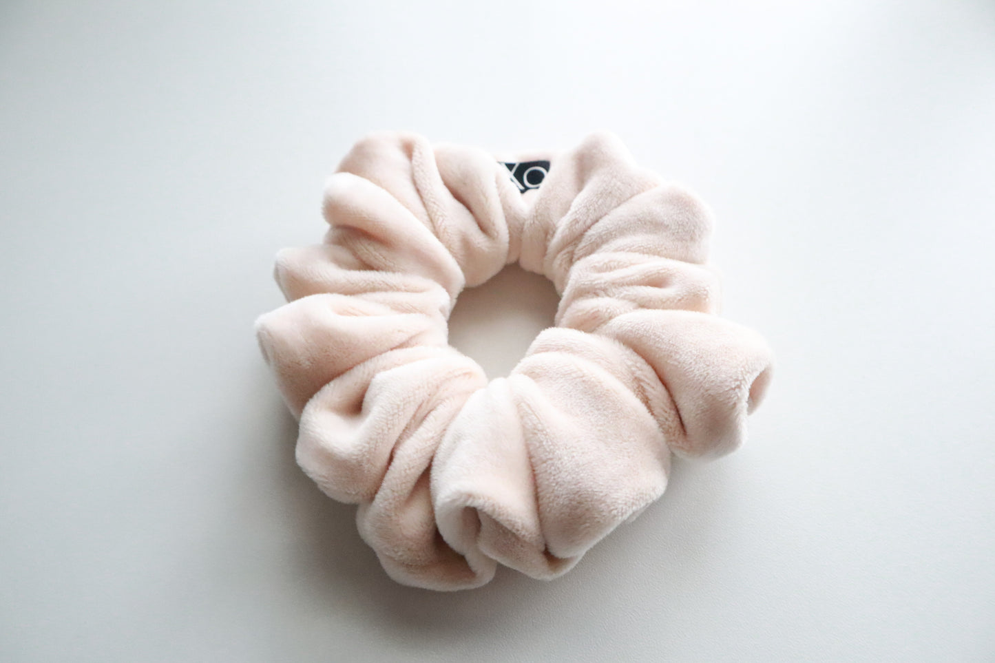 Lena – Beige Stretch Velvet Scrunchie • Oversized or Mini Size ♡🤍