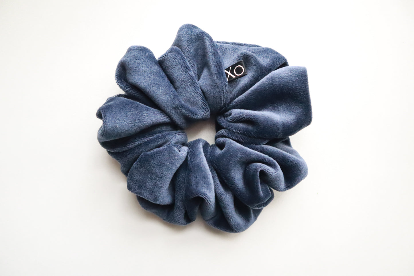 Sloane Stretch Velvet Scrunchie • Slate Blue Oversized & Mini ♡💙