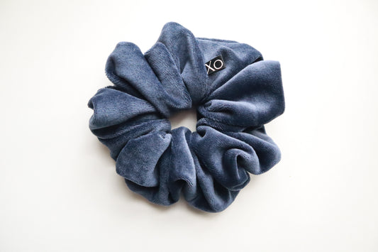 Sloane Stretch Velvet Scrunchie • Slate Blue Oversized & Mini ♡💙