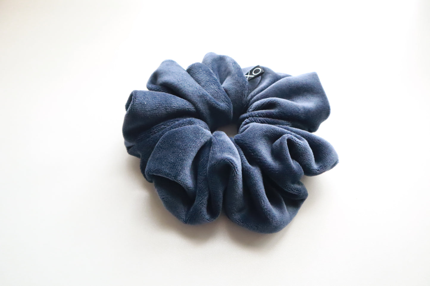 Sloane Stretch Velvet Scrunchie • Slate Blue Oversized & Mini ♡💙