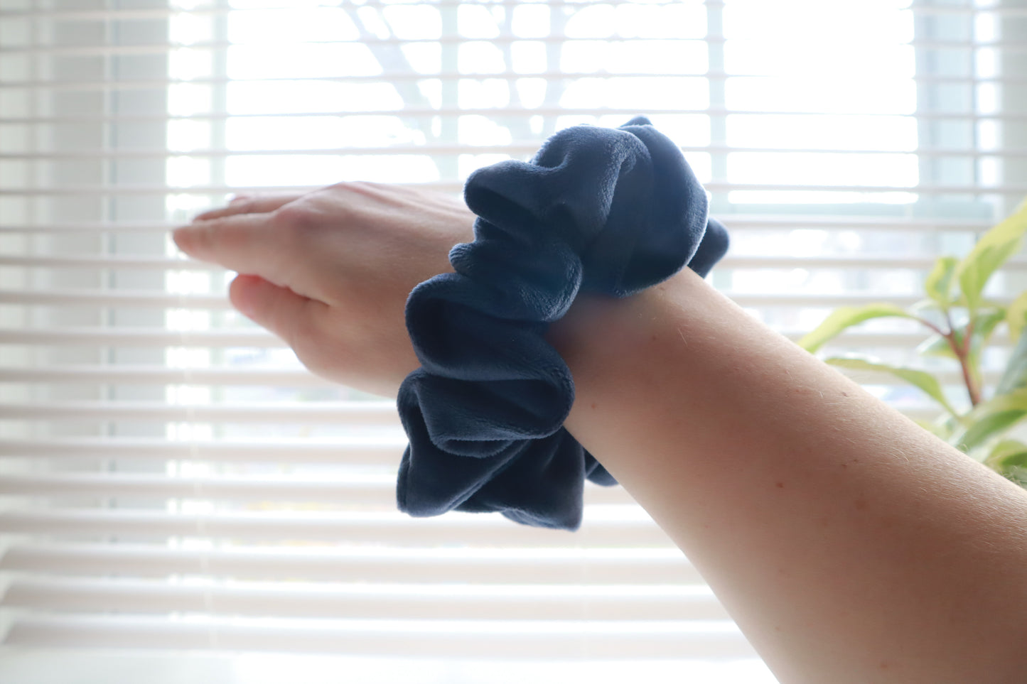 Sloane Stretch Velvet Scrunchie • Slate Blue Oversized & Mini ♡💙