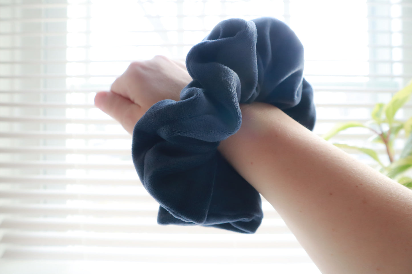 Sloane Stretch Velvet Scrunchie • Slate Blue Oversized & Mini ♡💙